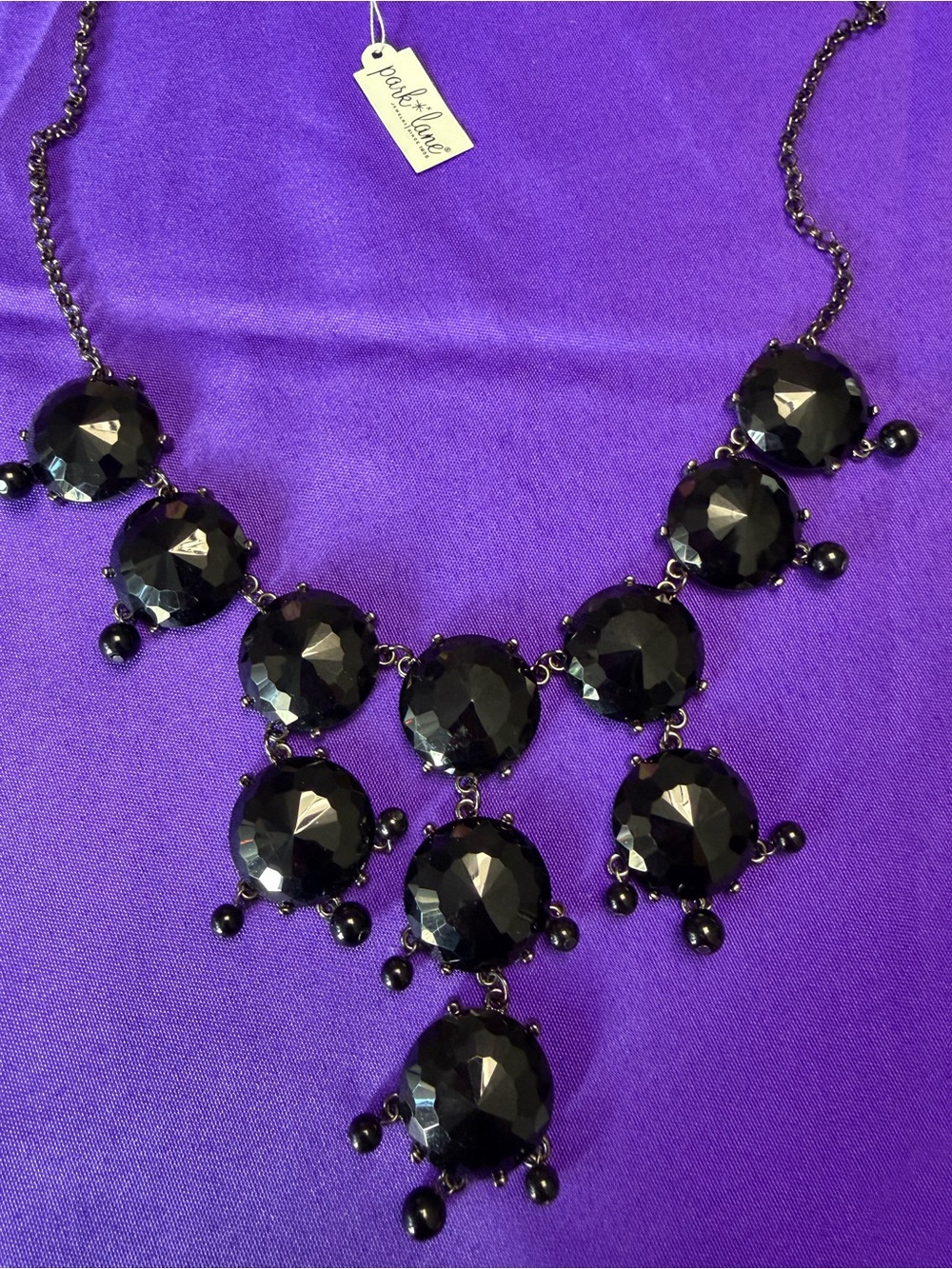 Park Lane Silhouette Black Crystal Statement Necklace NWT Retired $132